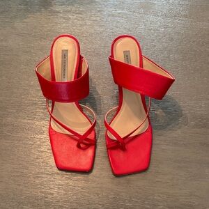 Saks Fifth Avenue Red Strappy Heels